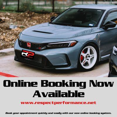 Online booking available now on our home page
www.respectperformance.net