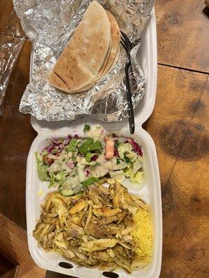 Chicken shawarma plate