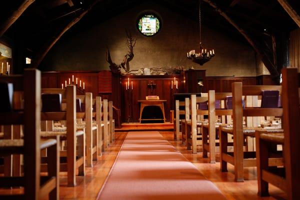 Walking down the aisle in the Sanctuary
