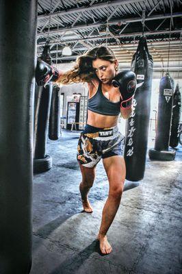 Throwing a few punches and kicks is not only a great workout, but feels empowering! Come give it a try and fall in love.