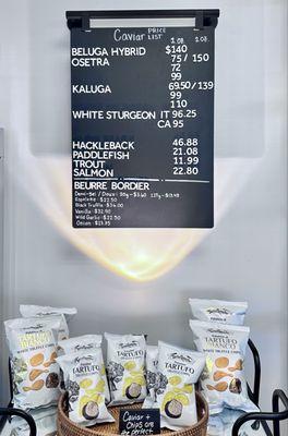 Chips and caviar prices