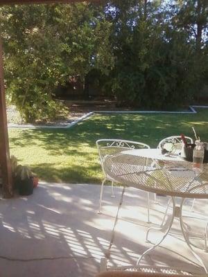 the outside and there is a doggie door!