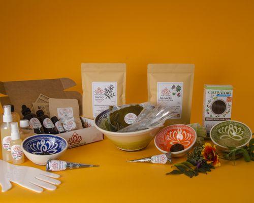 On line store with products: henna powder of quality to henna cones, jagua gel cones, ayurvedic herbs for hair, organic hair color & more!