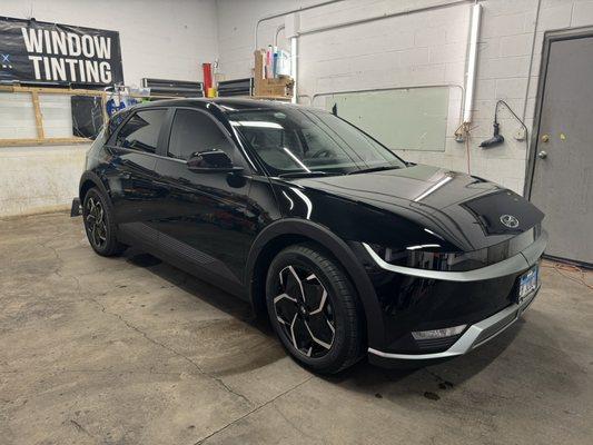 Front window tint to match rear windows.