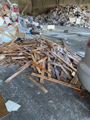 $50 for this Buick Enclave SUV load of Douglas Fir floor boards.