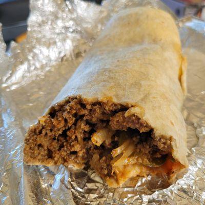 Beef and cheese burrito