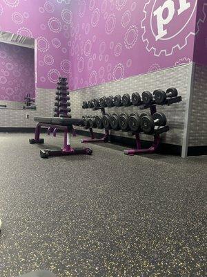 Weight rack organized and smells brand new in here still