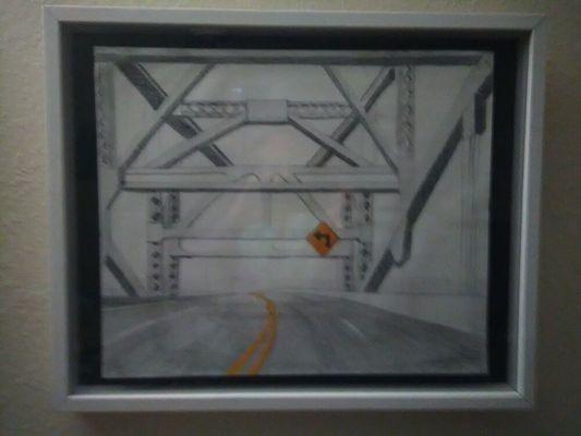 Bridge on Hwy 66 Mixed Media 13" x 13" $100