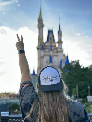 Kelly wiley castle and crown travel boutique at Disney's magic kingdom park Orlando Florida. Disney planner, Disney travel agent, agency