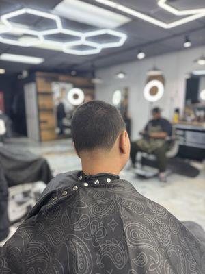 My son getting a haircut