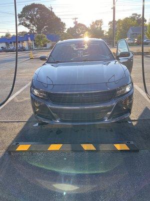 Damaged front bumper