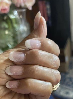 Pink and White Dip with sparkle by Jennifer