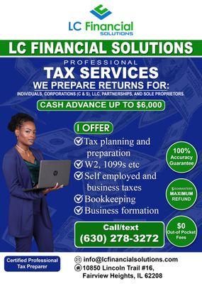 Tax Services, Debt Relief, Bookkeeping, Business Consulting