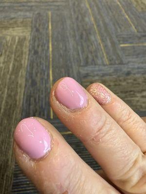 Look at these nasty cuticles - crappy job from Holly!
