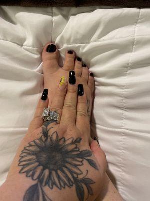 Week old full set and pedi!