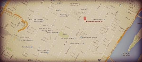 Manhattan Dentists, PC Map
