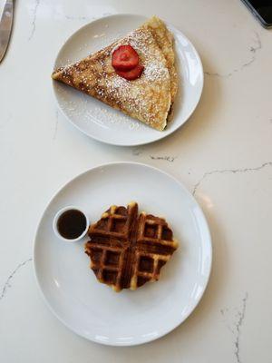 The Classic crepe and Belgian waffle