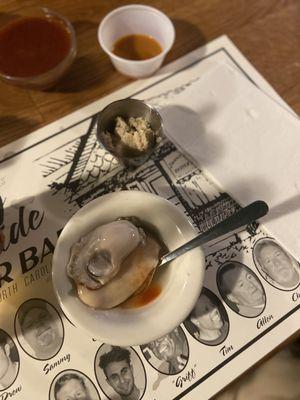 Steamed oysters