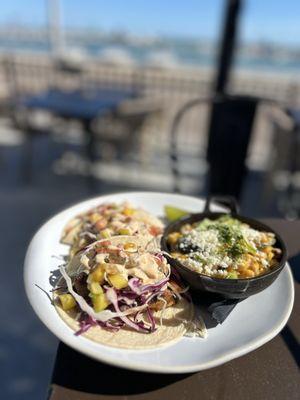 The fish tacos & corn were incredible!!