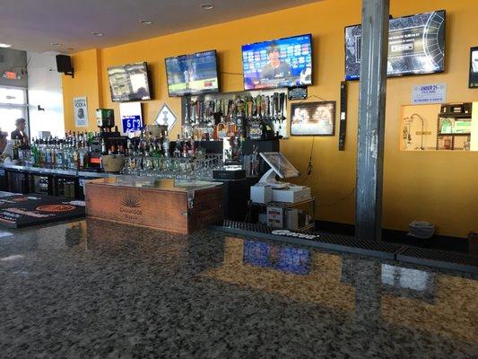The bar with lots of local beers and liquors!