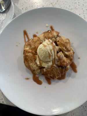 house made apple desert with ice cream