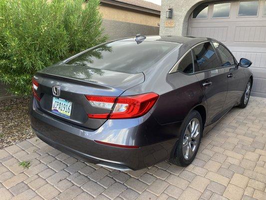 After Caliber Collision repair!! 2019 Honda Accord, as good as off the dealer's lot!