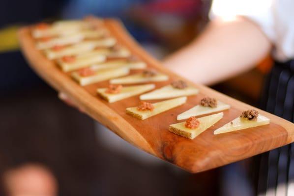 Local Manchego Cheese with Olive Tapanade and Sundried Tomato Tapanade