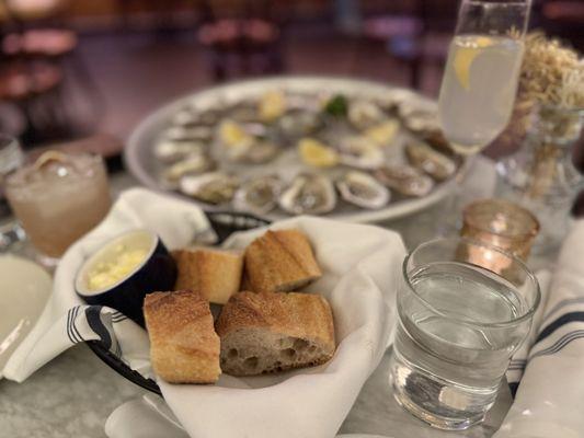 Oysters and amazing bread