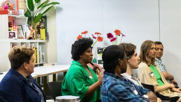 AIGA Maine DesignFest 2025 Fireside Chat, Audience at Woods Creative