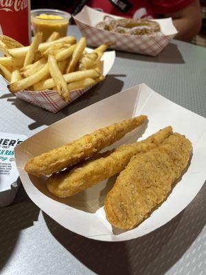 chicken tenders fries pretzel