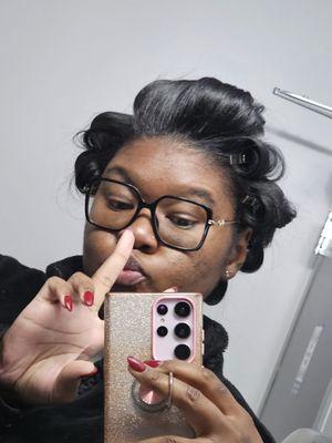 Pin curls for the girls