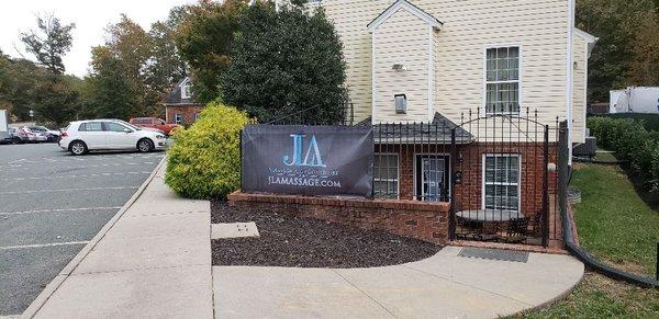 New banner for the new entrance.