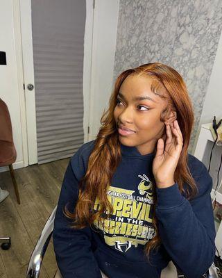 Lace front install, custom color
