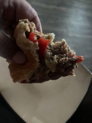 Almost done with my Philly cheesesteak salad mom Paul does it right and the buns are yummy