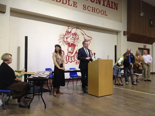 At the TTUSD board meeting honoring our high school scholar athletes and retiring staff!