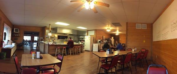 The inside main area of the restaurant.