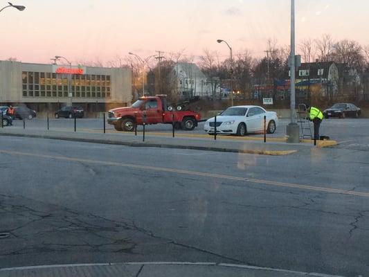 Keep a tow truck in the parking lot; How do they gauge if you're in the store? Who knows. You'll find out when your car is MIA.
