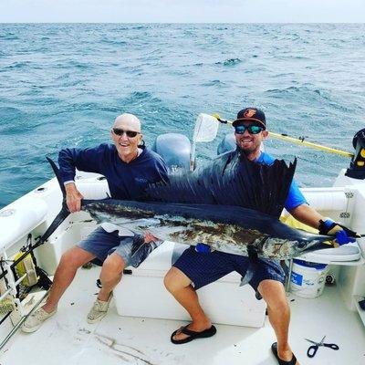 Nearshore sailfish on live bait light tackle