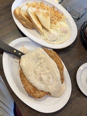 The pictures don't do this justice. Highly recommend this Country Fried steak meal.