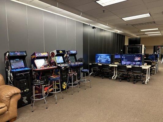 Classic arcade machines and modern consoles in our new location.