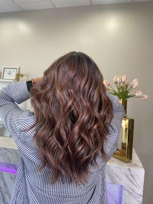 Red/brown balayage