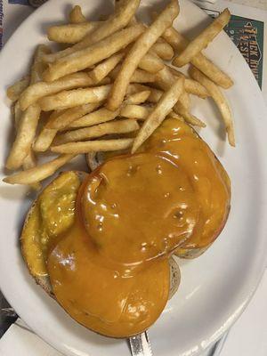 Tuna melt with cheddar cheese