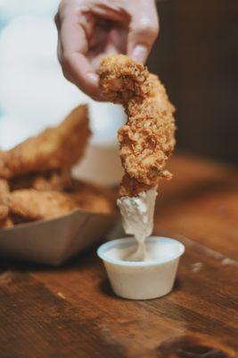 Handbreaded chicken tenders and housemade ranch