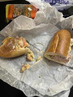 BUBBER BAND IN A TURKEY SANDWICH
