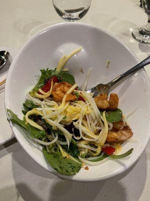 Grilled shrimp mango & papaya salad