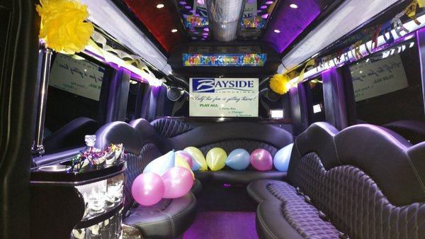 Mercedes Limo Party Bus Interior