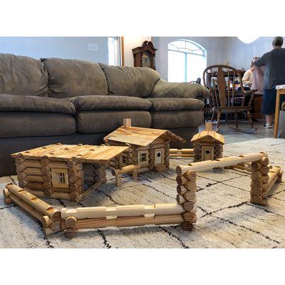 the whole homestead all set up and ready for some sweet peas to move in.