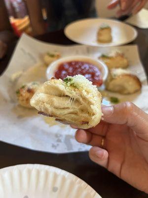 Cross section of the unbelievable garlic roll