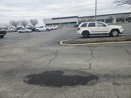 This is the massive pothole I fell into during a rainy period. It is obviously filled in since. But wasn't visible in heavy rain.