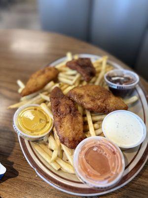Supposedly chicken strips, but they're not their fish strips